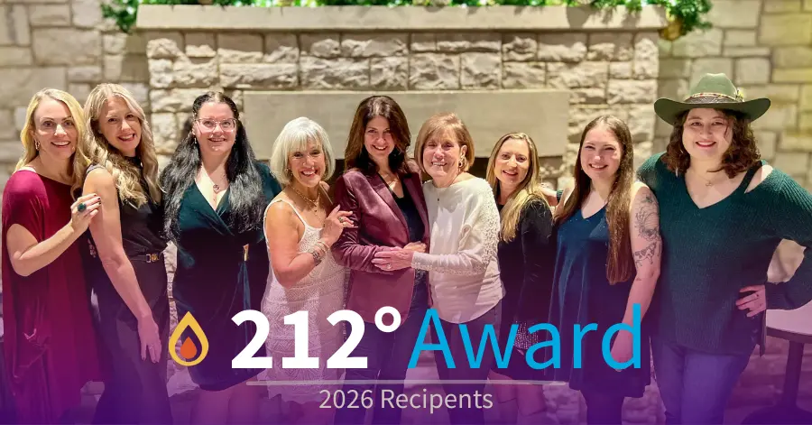 Amy Linn and the PrideStaff Dallas team celebrate receiving the 2026 212° Award at the PrideStaff Annual Conference.