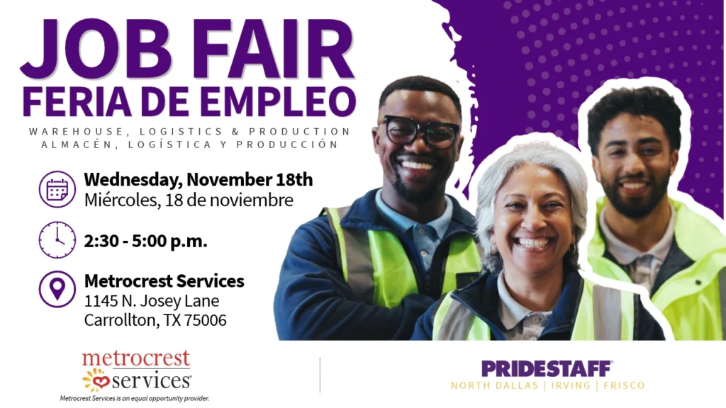 Metrocrest Job Fair in Carrollton: Warehouse, Logistics & Production | Feria de Empleo